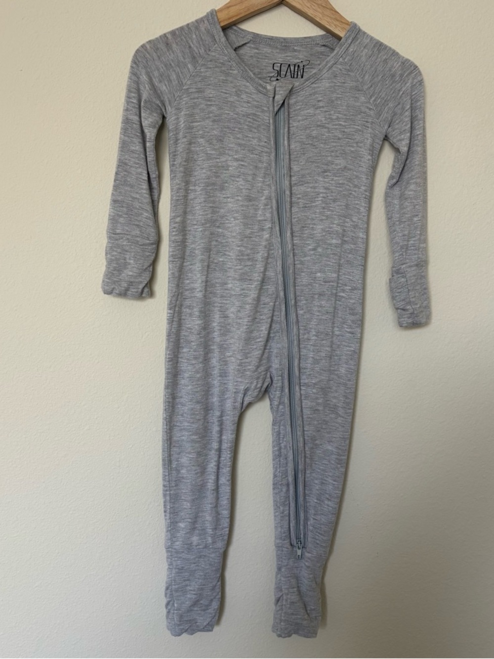 Heather Gray Zip-Front Kids Footie